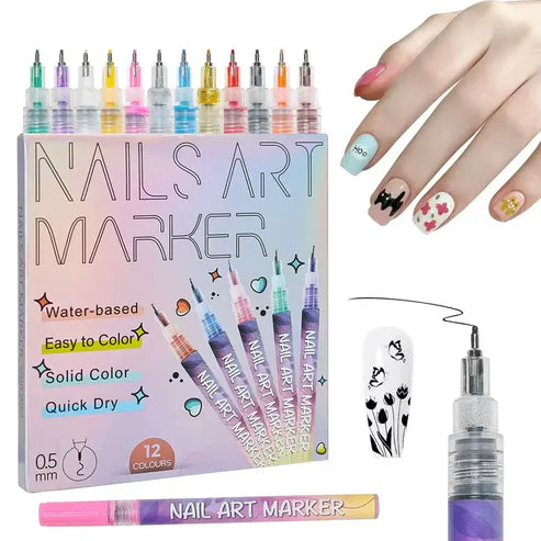 Set de Marcadores Nail Art 12 Colores